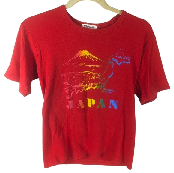 Vintage Ichiban Japanese Map Woman's Baby Tee Style Tshirt Woman's Size Small - Picture 1 of 5